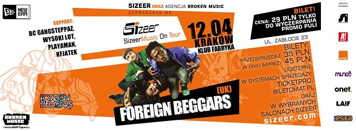 Foreign Beggars wystąpi w ramach Sizeer Music on Tour Foreign Beggars wystąpi w ramach Sizeer Music on Tour