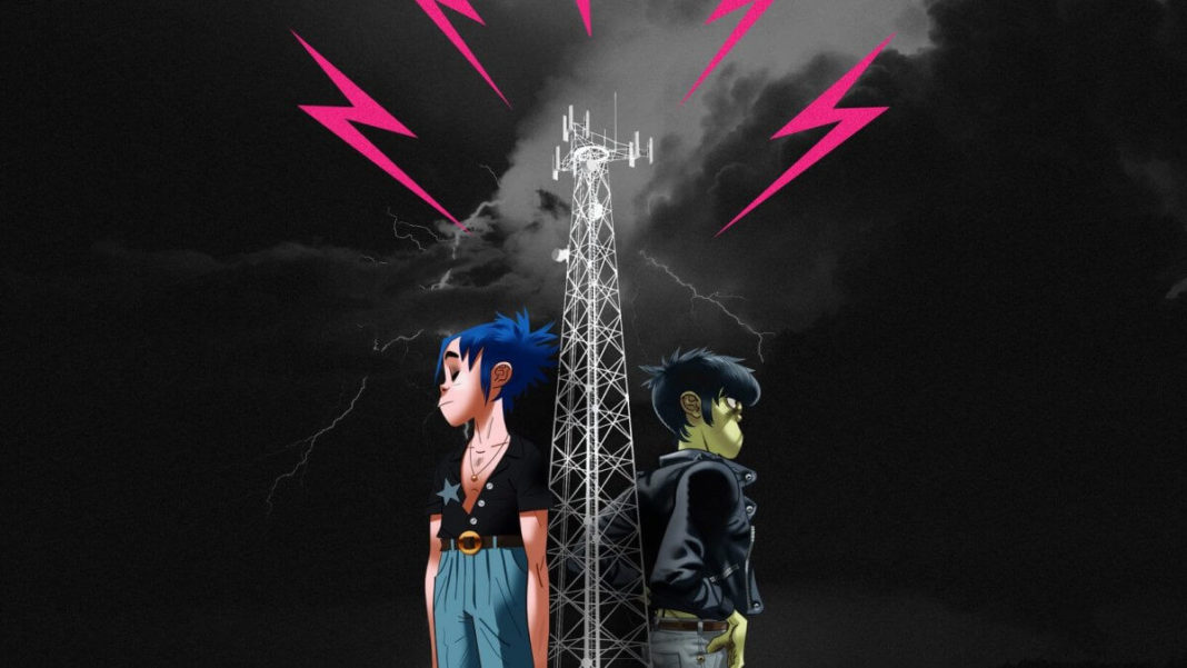 Gorillaz w utworze ze Skeptą i Tonym Allenem Gorillaz w utworze ze Skeptą i Tonym Allenem
